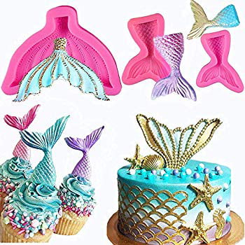 Mermaid Fish Scales Silicone Mold Chocolate Cake Candy Soap Mold craft&